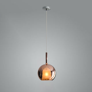 Lustra Suspension en Verre Fumé Rond