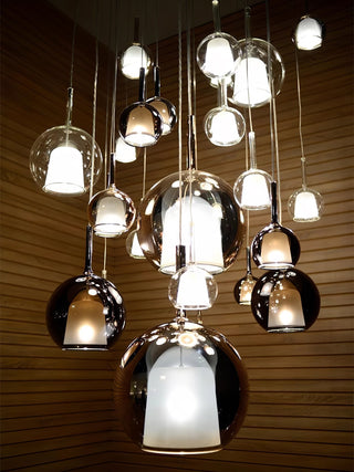 Lustra Suspension en Verre Fumé Rond