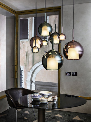 Lustra Suspension en Verre Fumé Rond