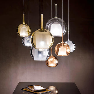 Lustra Suspension en Verre Fumé Rond