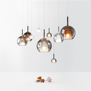 Lustra Suspension en Verre Fumé Rond