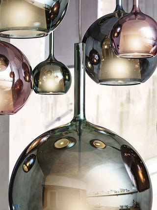 Lustra Suspension en Verre Fumé Rond