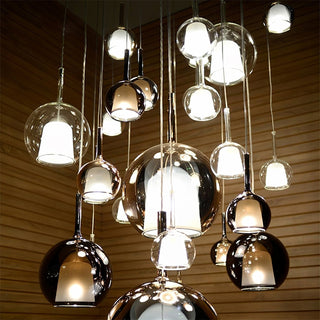 Lustra Suspension en Verre Fumé Rond