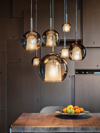 Lustra Suspension en Verre Fumé Rond