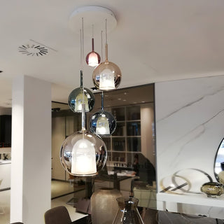 Lustra Suspension en Verre Fumé Rond