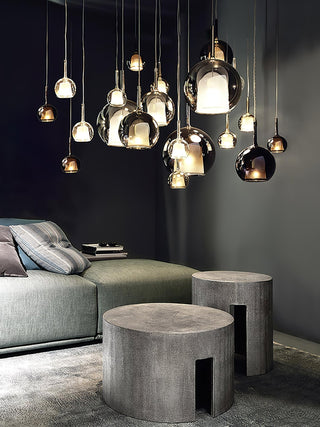 Lustra Suspension en Verre Fumé Rond