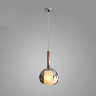 Lustra Suspension en Verre Fumé Rond