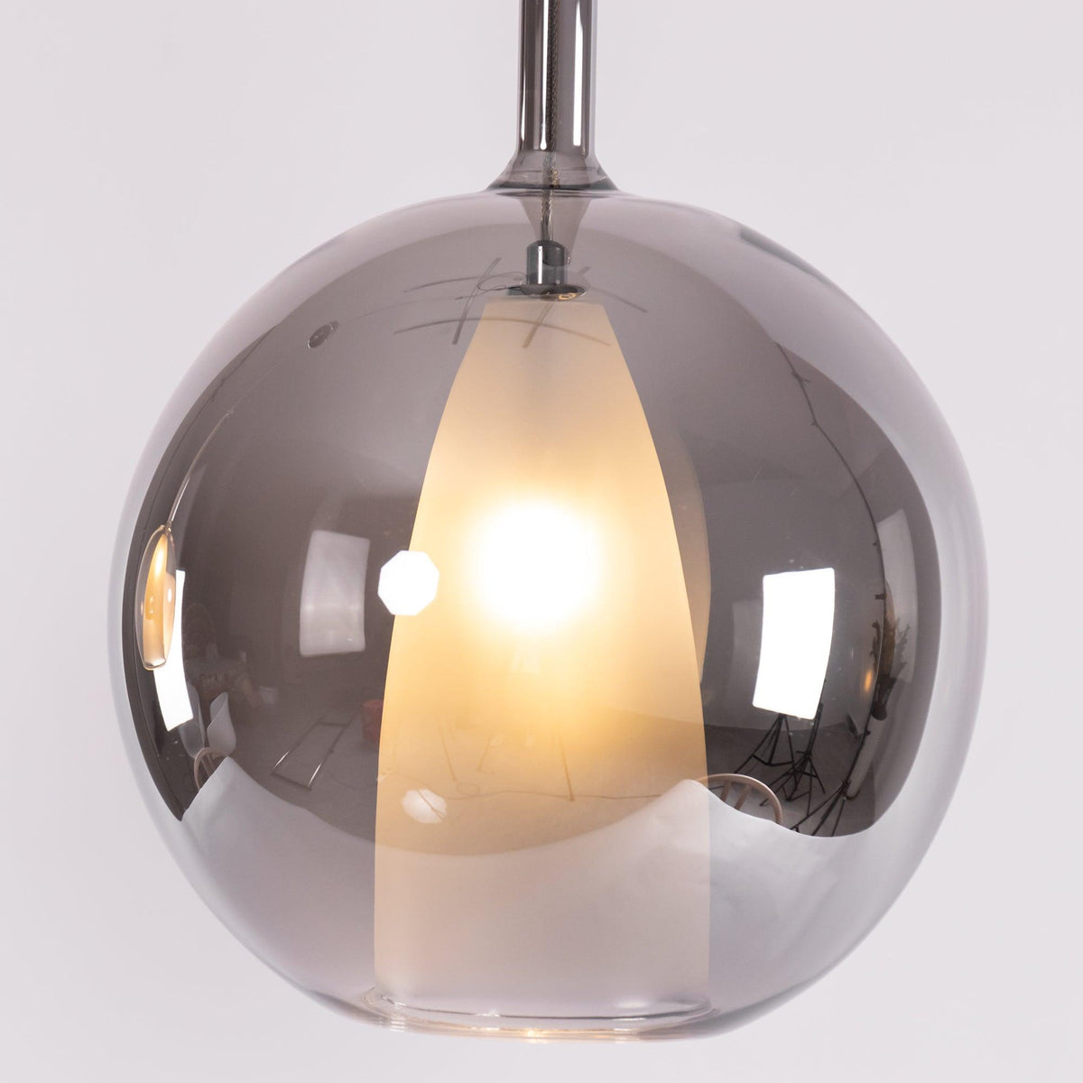 Meliora Suspension en Verre Fumé Rond