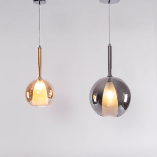 Lustra Suspension en Verre Fumé Rond