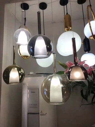 Lustra Suspension en Verre Fumé Rond