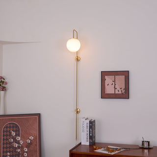 Evshaia Applique Murale Globe Élégance Premium en Laiton et Verre avec Prise