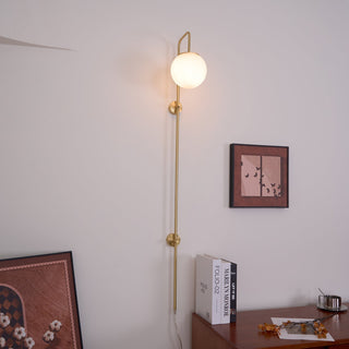 Evshaia Applique Murale Globe Élégance Premium en Laiton et Verre avec Prise