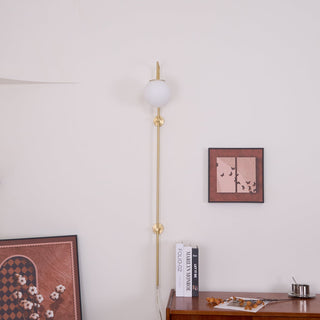 Evshaia Applique Murale Globe Élégance Premium en Laiton et Verre avec Prise