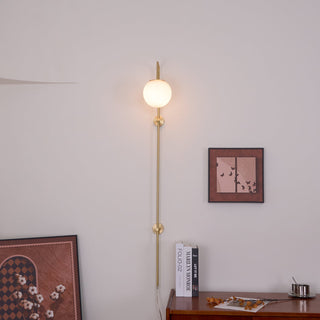 Evshaia Applique Murale Globe Élégance Premium en Laiton et Verre avec Prise