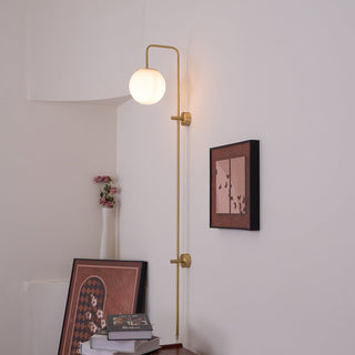 Evshaia Applique Murale Globe Élégance Premium en Laiton et Verre avec Prise