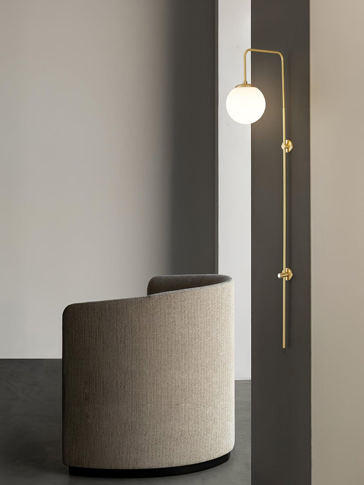 Nyvaris Applique Murale Minimaliste en Verre Globe Laiton