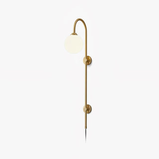 Evshaia Applique Murale Globe Élégance Premium en Laiton et Verre avec Prise