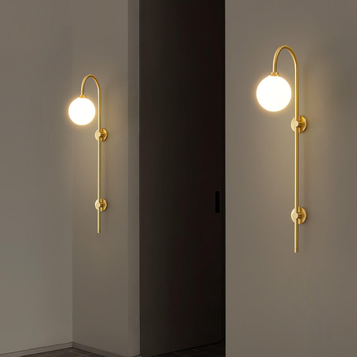 Nyvaris Applique Murale Minimaliste Laiton et Verre