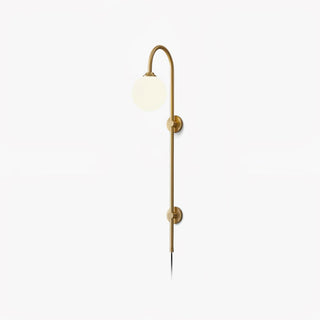 Evshaia Applique Murale Globe Élégance Premium en Laiton et Verre avec Prise