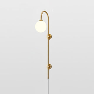 Evshaia Applique Murale Globe Élégance Premium en Laiton et Verre avec Prise