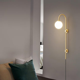 Evshaia Applique Murale Globe Élégance Premium en Laiton et Verre avec Prise
