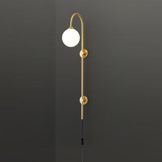 Evshaia Applique Murale Globe Élégance Premium en Laiton et Verre avec Prise