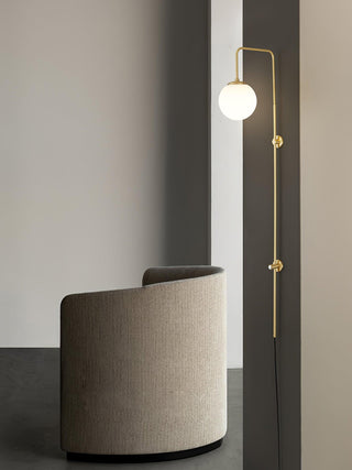 Evshaia Applique Murale Globe Élégance Premium en Laiton et Verre avec Prise