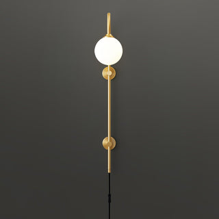 Evshaia Applique Murale Globe Élégance Premium en Laiton et Verre avec Prise