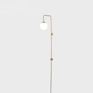 Evshaia Applique Murale Globe Élégance Premium en Laiton et Verre avec Prise
