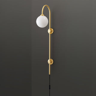 Evshaia Applique Murale Globe Élégance Premium en Laiton et Verre avec Prise