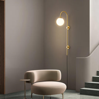 Evshaia Applique Murale Globe Élégance Premium en Laiton et Verre avec Prise