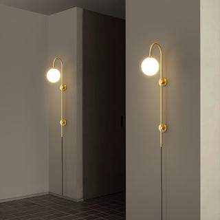 Evshaia Applique Murale Globe Élégance Premium en Laiton et Verre avec Prise