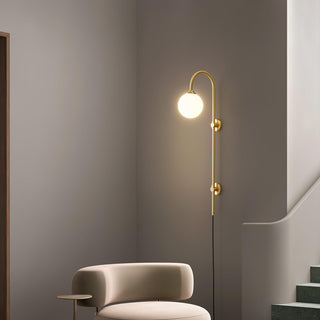 Evshaia Applique Murale Globe Élégance Premium en Laiton et Verre avec Prise