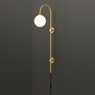 Evshaia Applique Murale Globe Élégance Premium en Laiton et Verre avec Prise