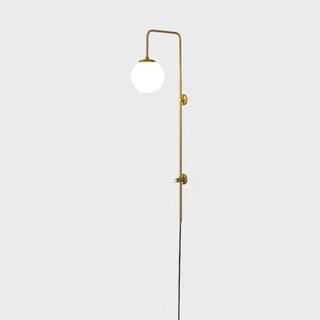 Evshaia Applique Murale Globe Élégance Premium en Laiton et Verre avec Prise