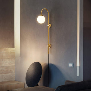 Evshaia Applique Murale Globe Élégance Premium en Laiton et Verre avec Prise