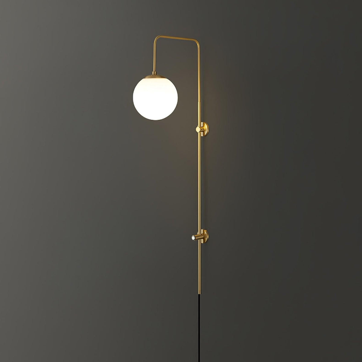 Lioriane Applique Murale Globe Élégance Premium en Laiton et Verre avec Prise