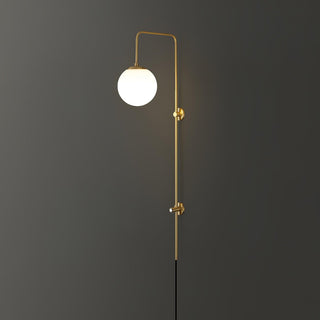 Evshaia Applique Murale Globe Élégance Premium en Laiton et Verre avec Prise