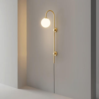 Evshaia Applique Murale Globe Élégance Premium en Laiton et Verre avec Prise