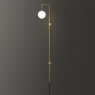 Evshaia Applique Murale Globe Élégance Premium en Laiton et Verre avec Prise
