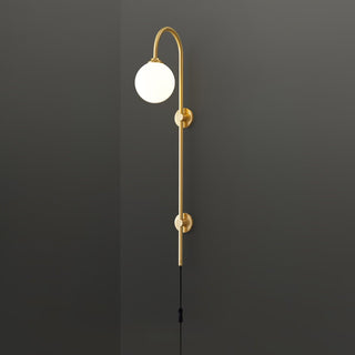Evshaia Applique Murale Globe Élégance Premium en Laiton et Verre avec Prise