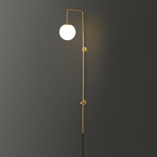 Evshaia Applique Murale Globe Élégance Premium en Laiton et Verre avec Prise