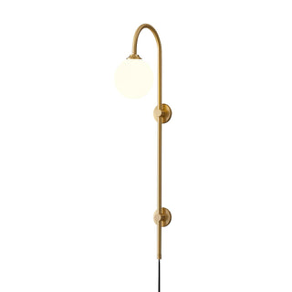 Evshaia Applique Murale Globe Élégance Premium en Laiton et Verre avec Prise