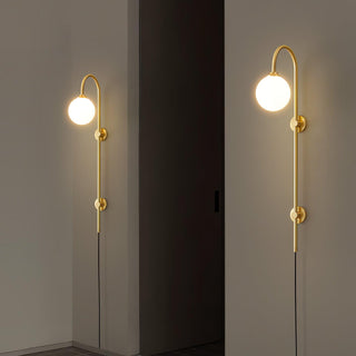 Evshaia Applique Murale Globe Élégance Premium en Laiton et Verre avec Prise