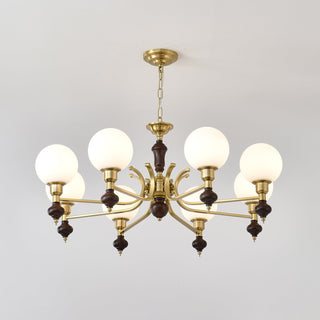 Lustra Lustre Bois Laiton Globe Orb