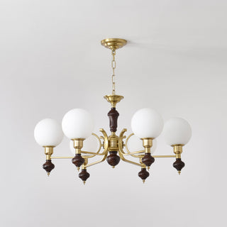 Lustra Lustre Bois Laiton Globe Orb
