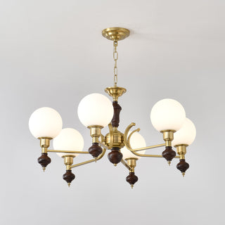 Lustra Lustre Bois Laiton Globe Orb