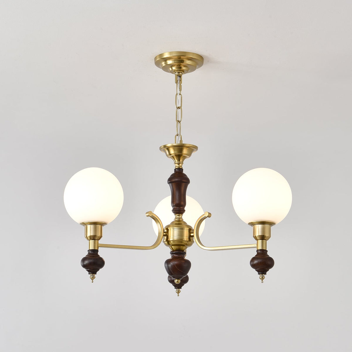 Niveria Lustre Bois Laiton Globe Orb
