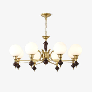 Lustra Lustre Bois Laiton Globe Orb