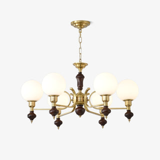 Lustra Lustre Bois Laiton Globe Orb